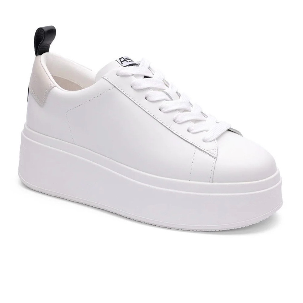 Ash White Platform Sneakers with Black Accents